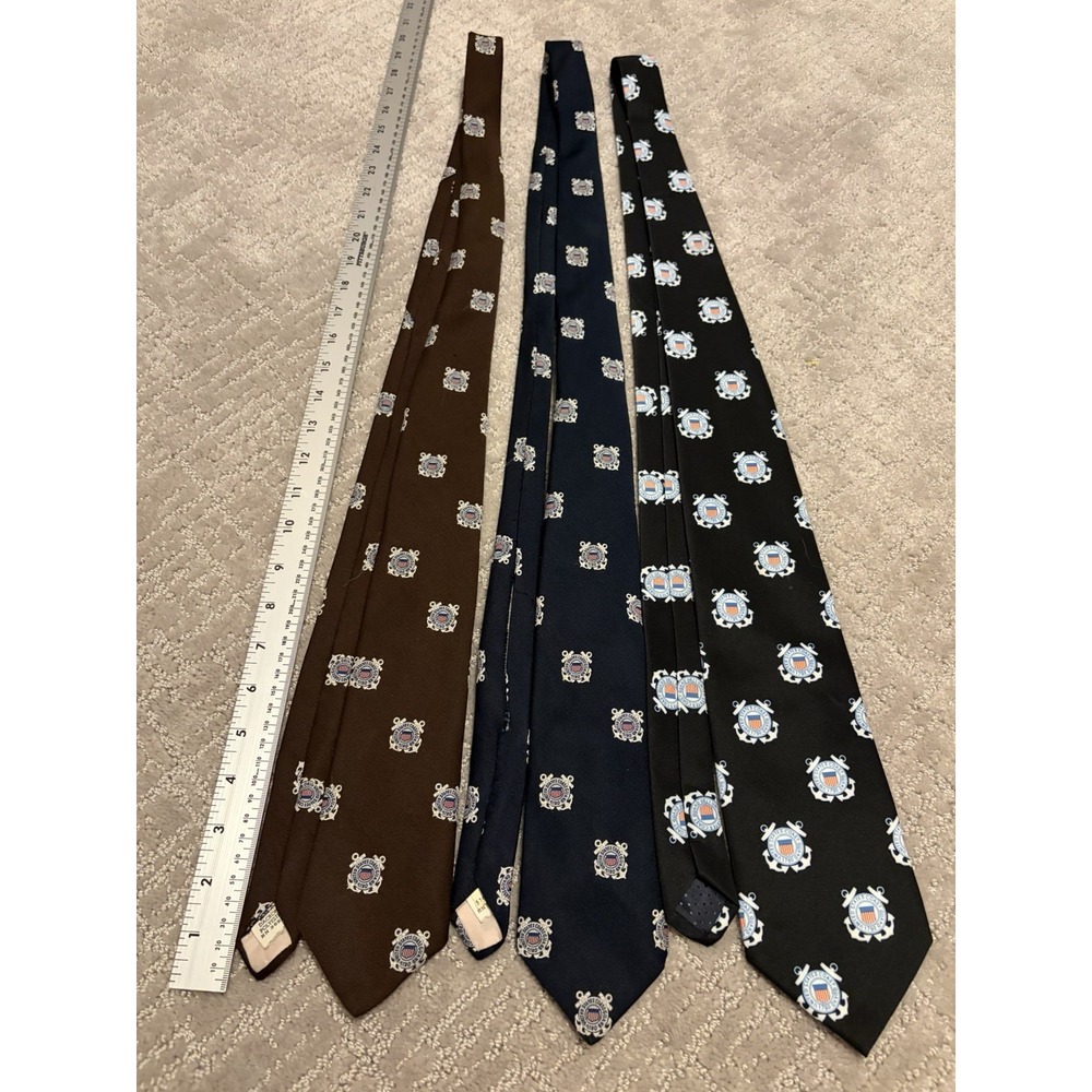 Lot Of 3 United States Coast Guard Ties Neckties USCG Military